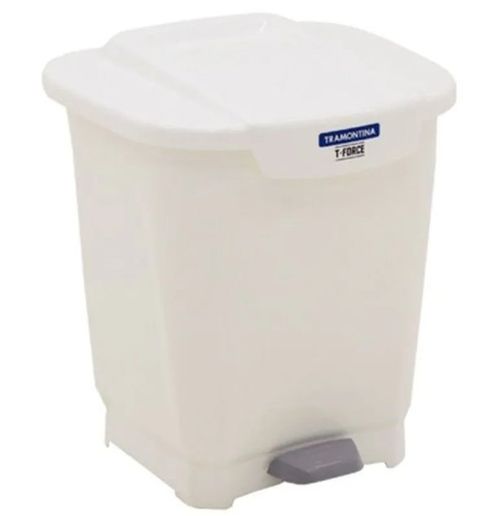 Lixeira com Pedal 25L T-Force Polipropileno Branca - Tramontina
