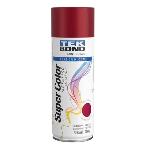 Tinta Spray Metálico 350ml/250g Vermelho - Tekbond