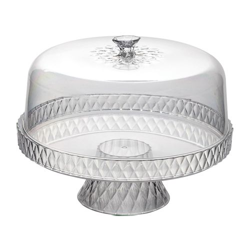 Boleira com Pé Petisqueira Plástico Incolor Glamour - Plasútil