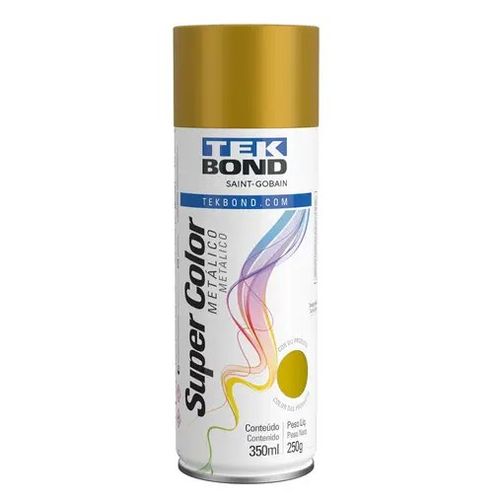 Tinta Spray Metálico 350ml/250g Ouro - Tekbond